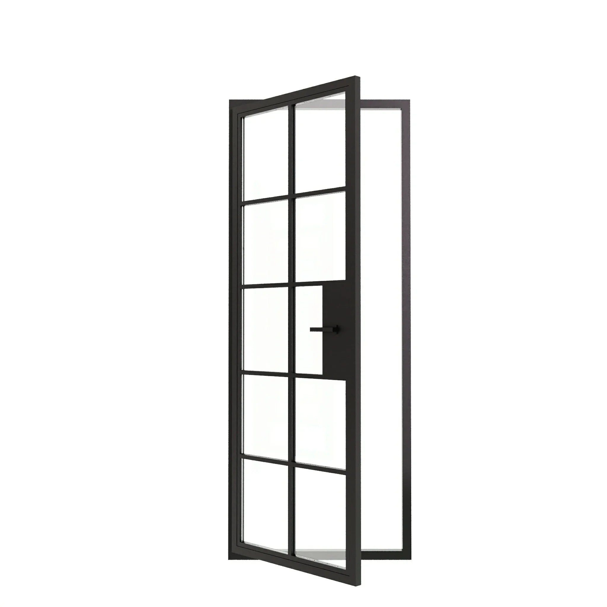 10 Lite Entryway Steel French Door - AlpadaDoors - Exterior single swing door