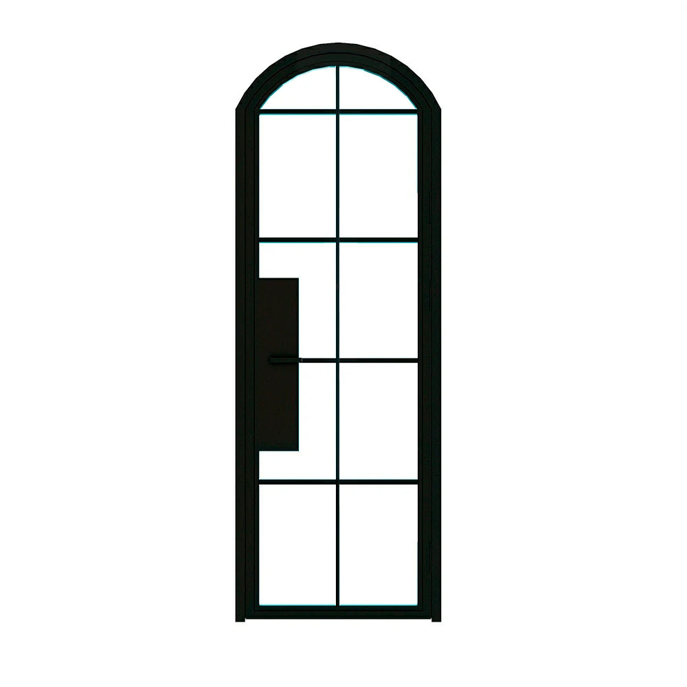 10 Lite Interior Steel Arched Top French Door