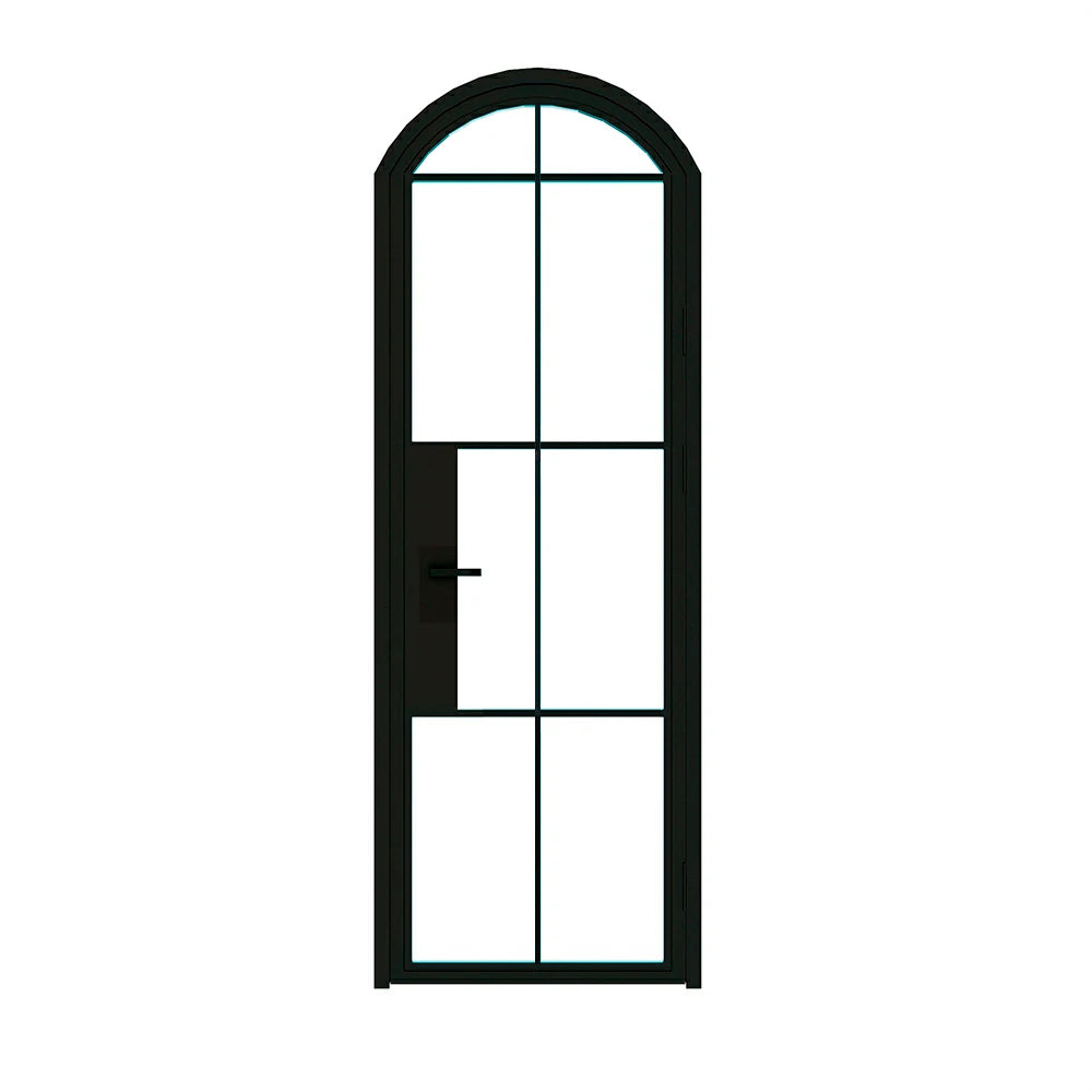 10 Lite Interior Steel Arched Top French Door
