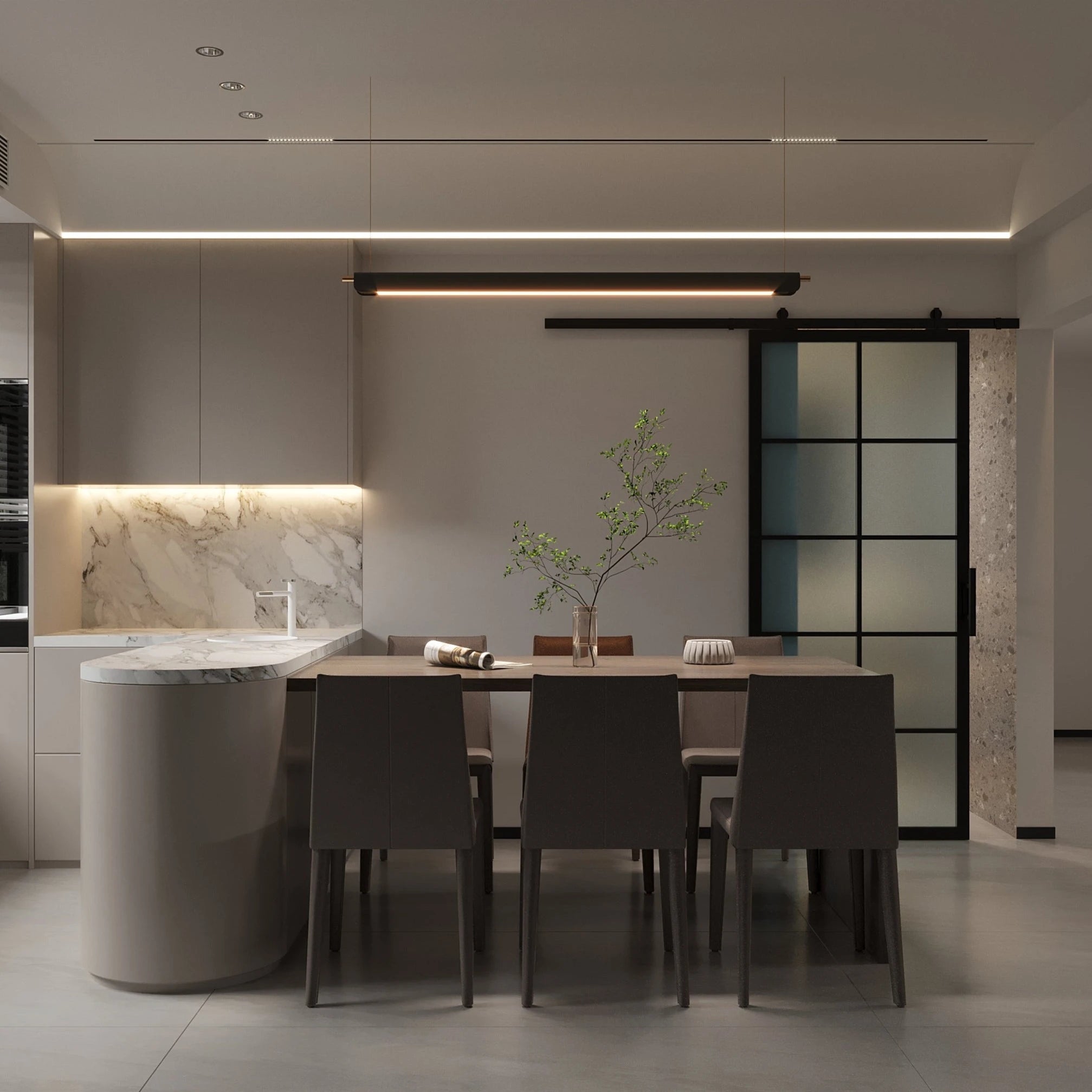 10 Lite Interior Steel Barn Door Frosted Glass in Interior