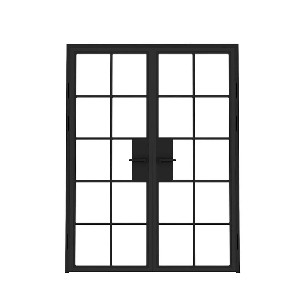 10 Lite Interior Steel French Double Door - AlpadaDoors - Interior double swing door