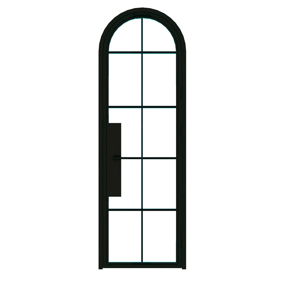 10 Lite Interior Steel Round Top French Door