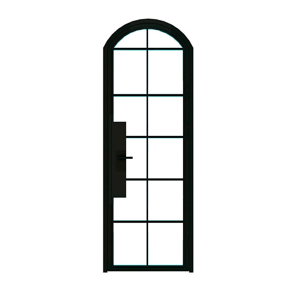12 Lite Interior Steel Arched Top French Door