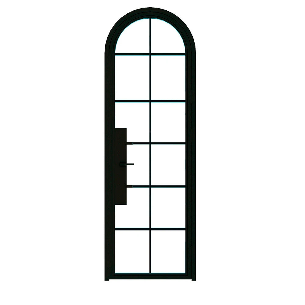 12 Lite Interior Steel Round Top French Door