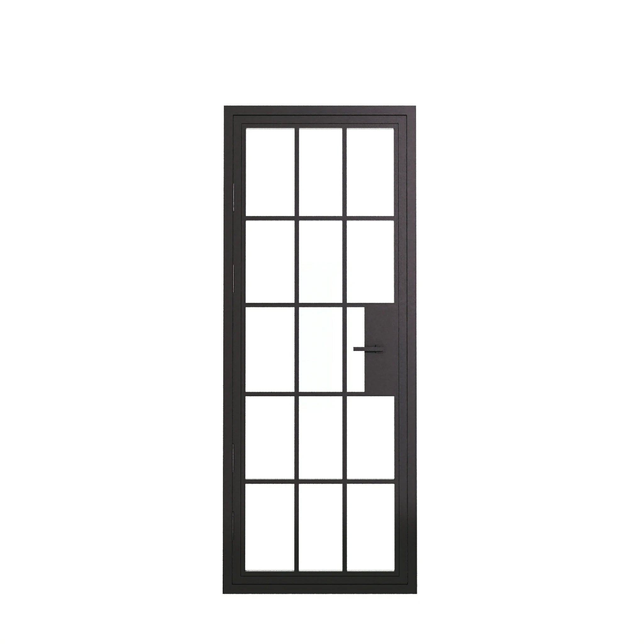 15 Lite Entryway Steel French Single Door - AlpadaDoors - Exterior single swing door