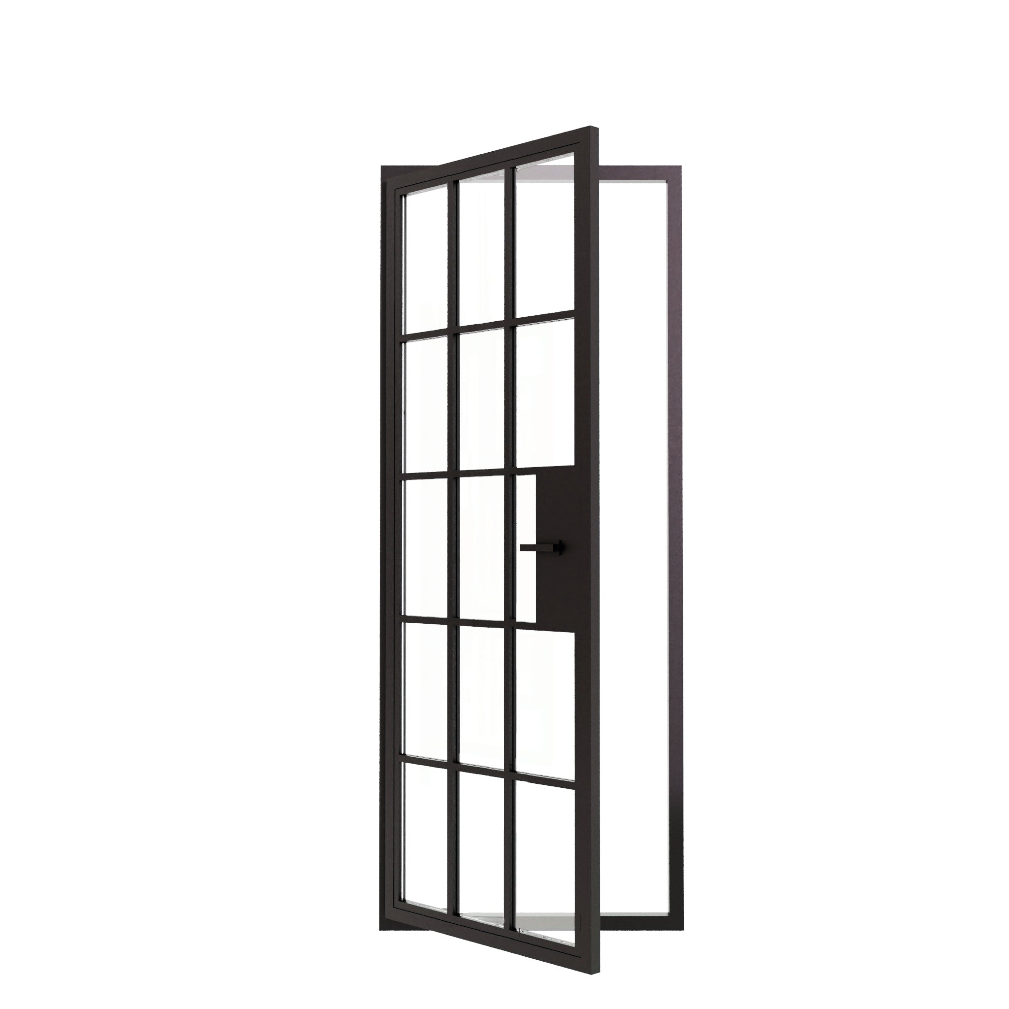 15 Lite Entryway Steel French Single Door - AlpadaDoors - Exterior single swing door