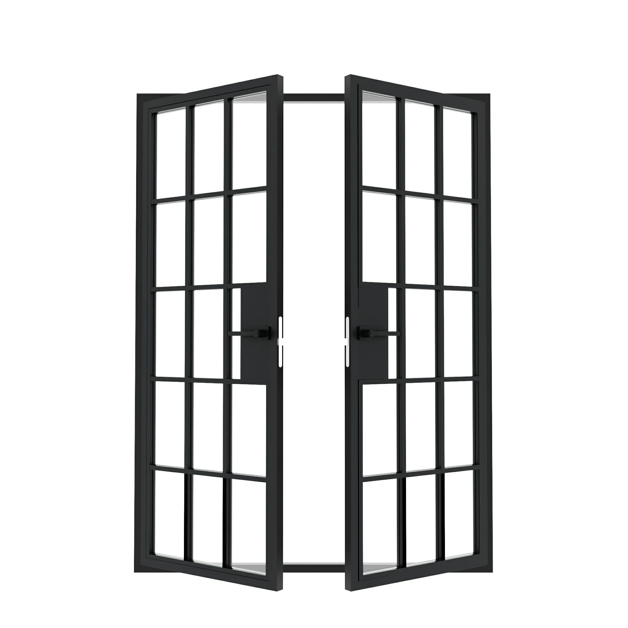 15 Lite Entryway Steel French Double Door