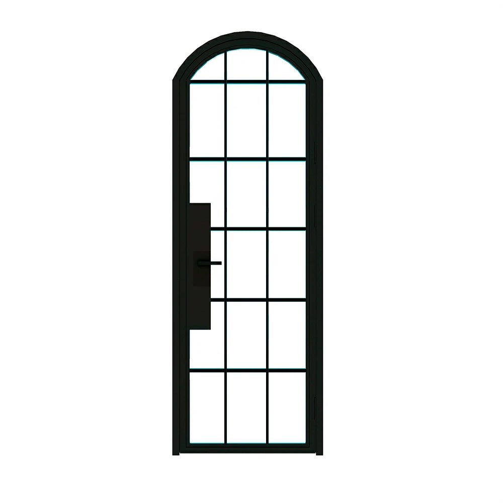 18 Lite Interior Steel Arched Top French Door - AlpadaDoors - Arched interior french doors
