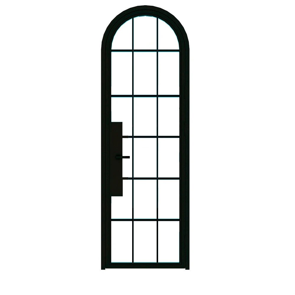 18 Lite Interior Steel Round Top French Door - AlpadaDoors - Arched interior french doors