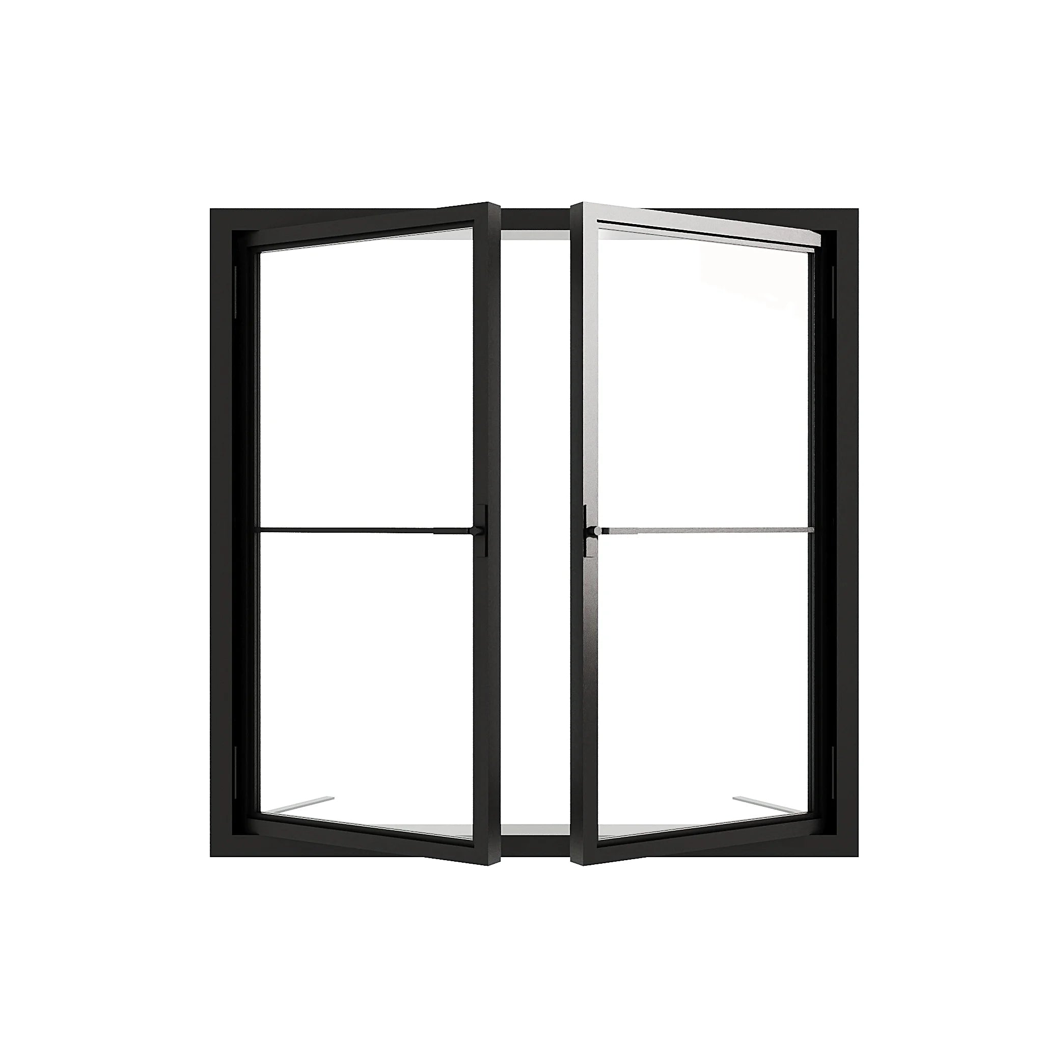 2 Lite Double Casement Window - sashes swung open - Alpada Doors