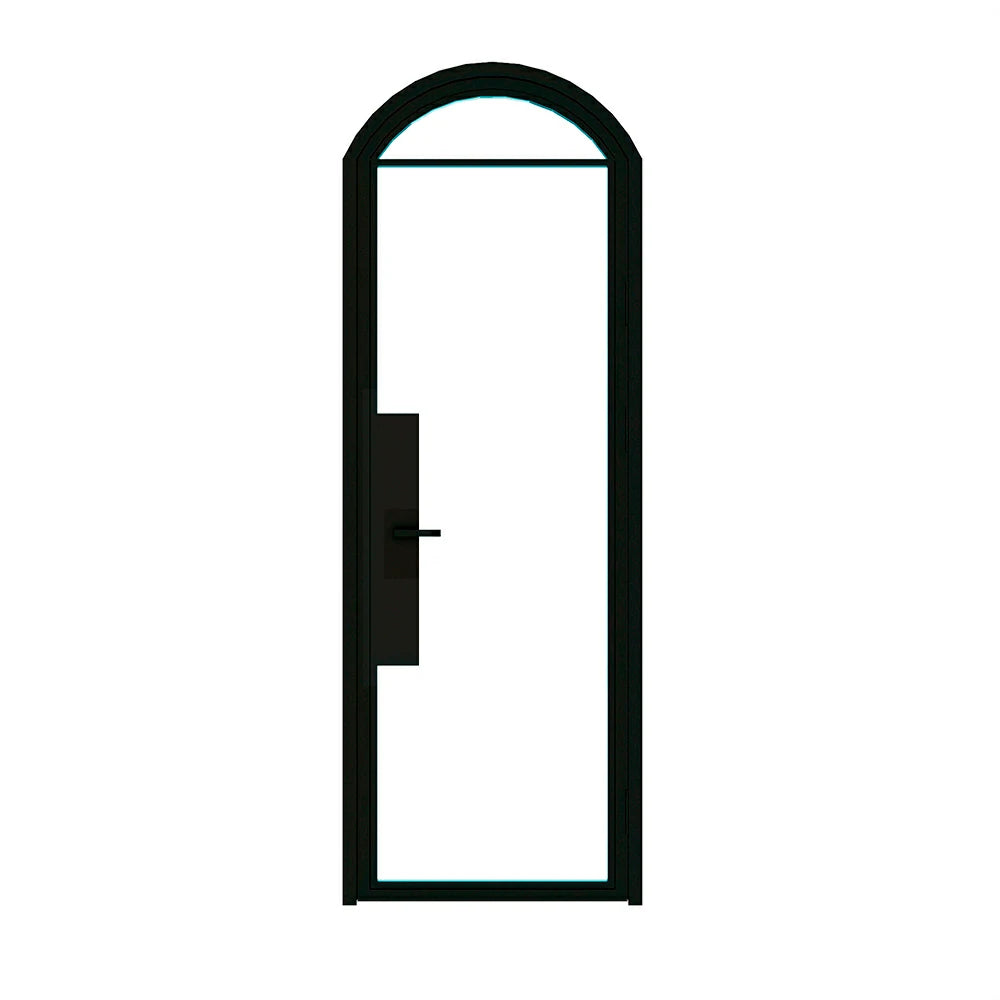 2 Lite Interior Steel Arched Top French Door