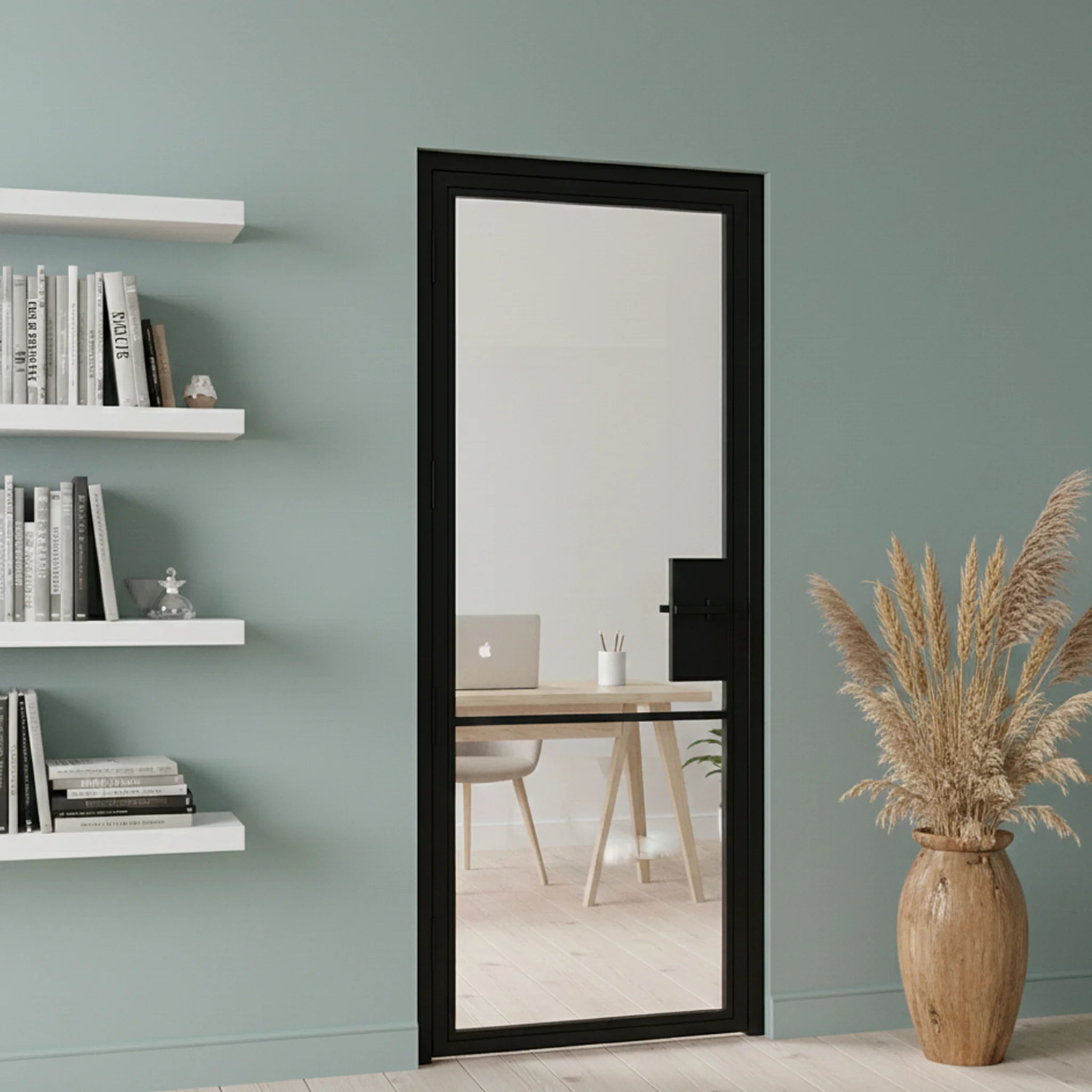 2 Lite Interior Steel French Door Modern Line - Alpada Doors