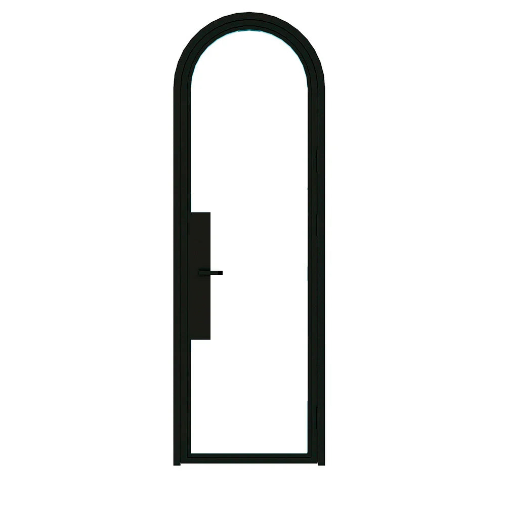 2 Lite Interior Steel Round Top French Door