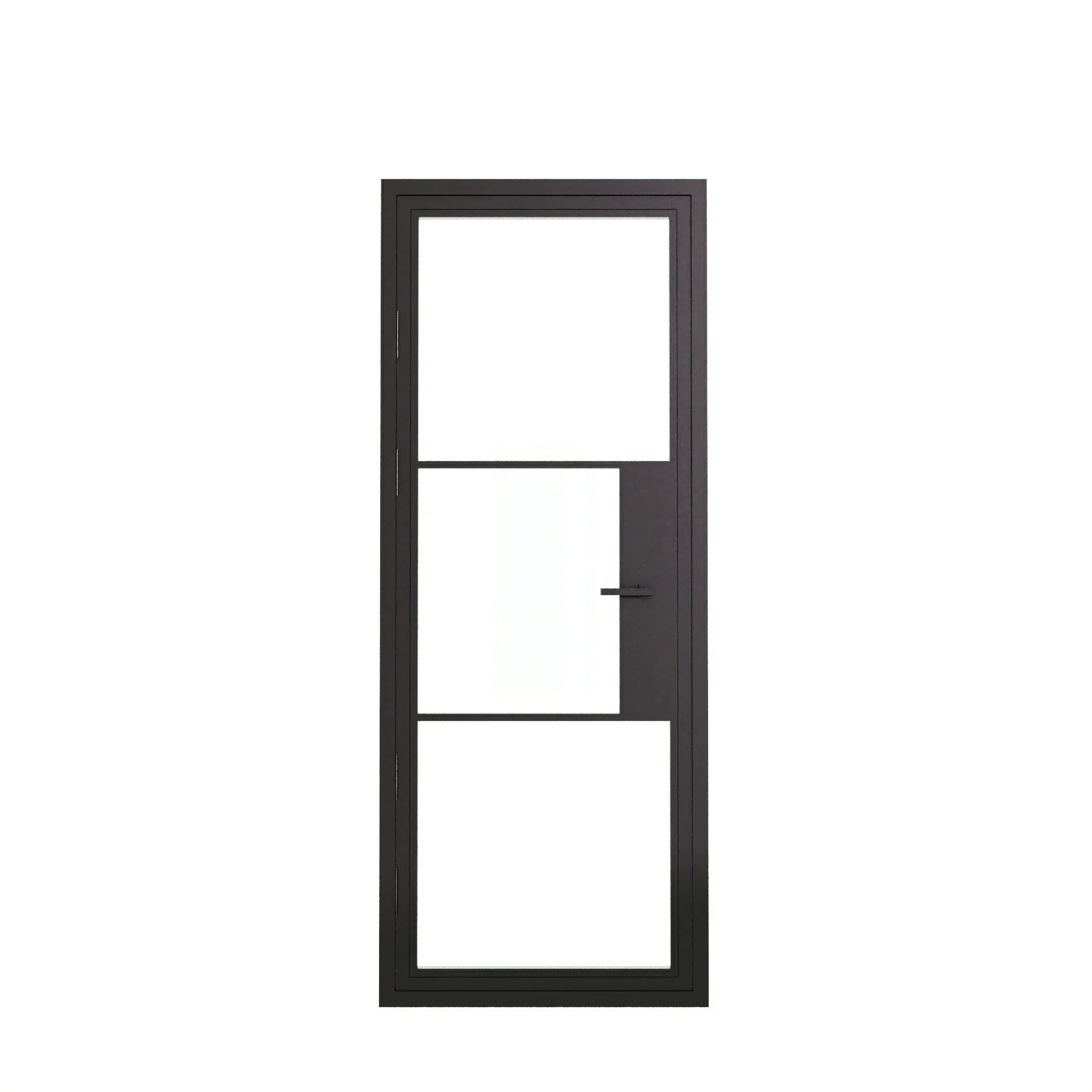 3 Lite Entryway Steel French Door - AlpadaDoors - Exterior single swing door