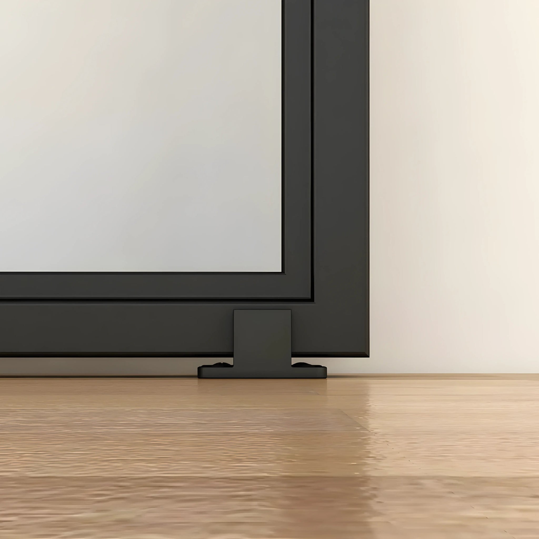 3 Lite Interior Barn Door w/ Steel Panel Frosted Glass - AlpadaDoors - Interior single barn door