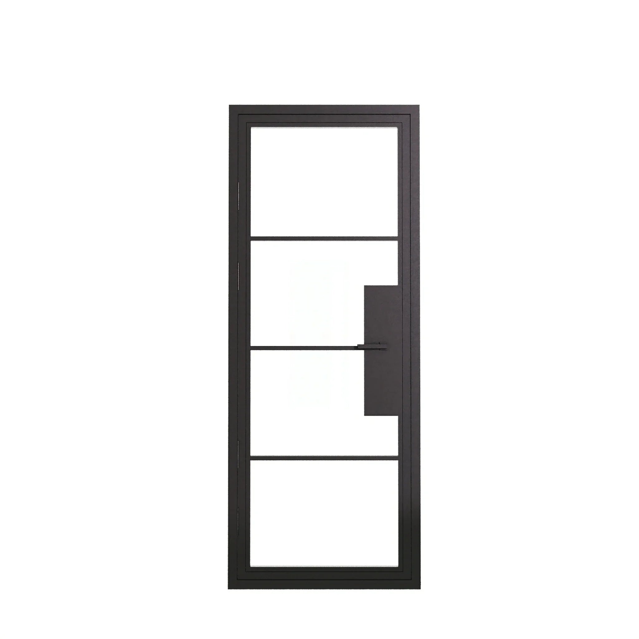 4 Lite Entryway Steel French Door - AlpadaDoors - Exterior single swing door