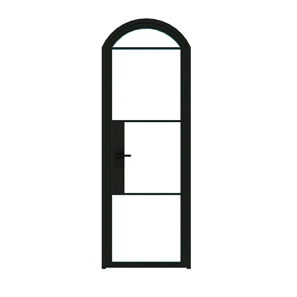 4 Lite Interior Steel Arched Top French Door - AlpadaDoors - Arched interior french doors