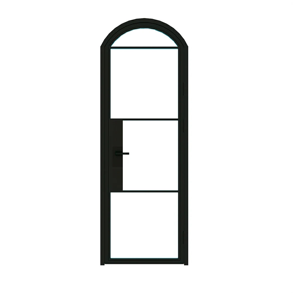 4 Lite Interior Steel Arched Top French Door