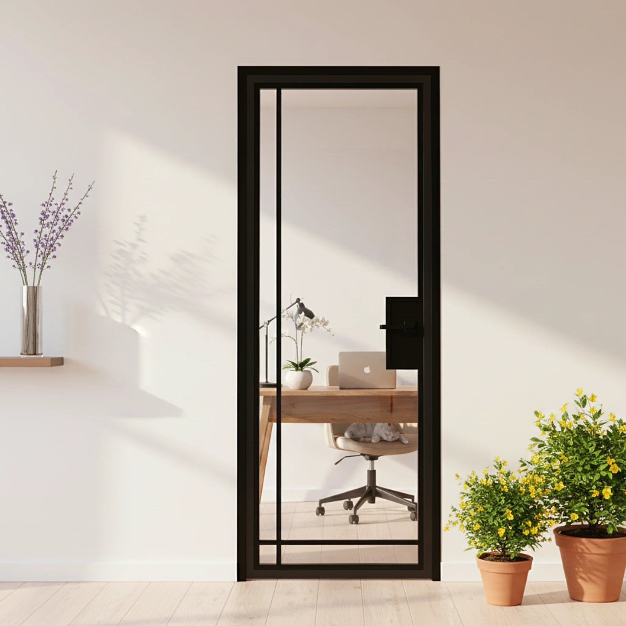 4 Lite Interior Steel Door Bottom Outward Edgeline - Alpada Doors