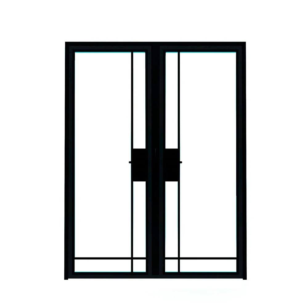 4 Lite Interior Steel Double Door Bottom Inward - Alpada Doors