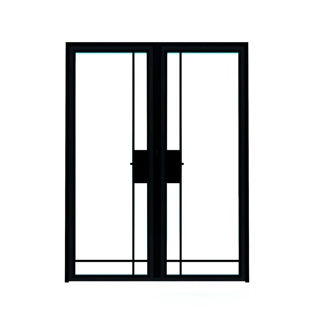 4 Lite Interior Steel Double Door – Bottom Inward
