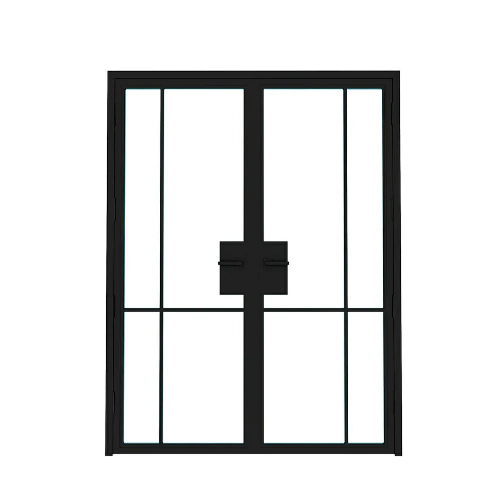 4 Lite Interior Steel Double Door – Bottom Outward - AlpadaDoors - Interior double swing door