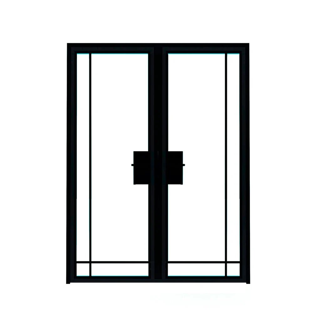 4 Lite Interior Steel Double Door – Bottom Outward - AlpadaDoors - Interior double swing door