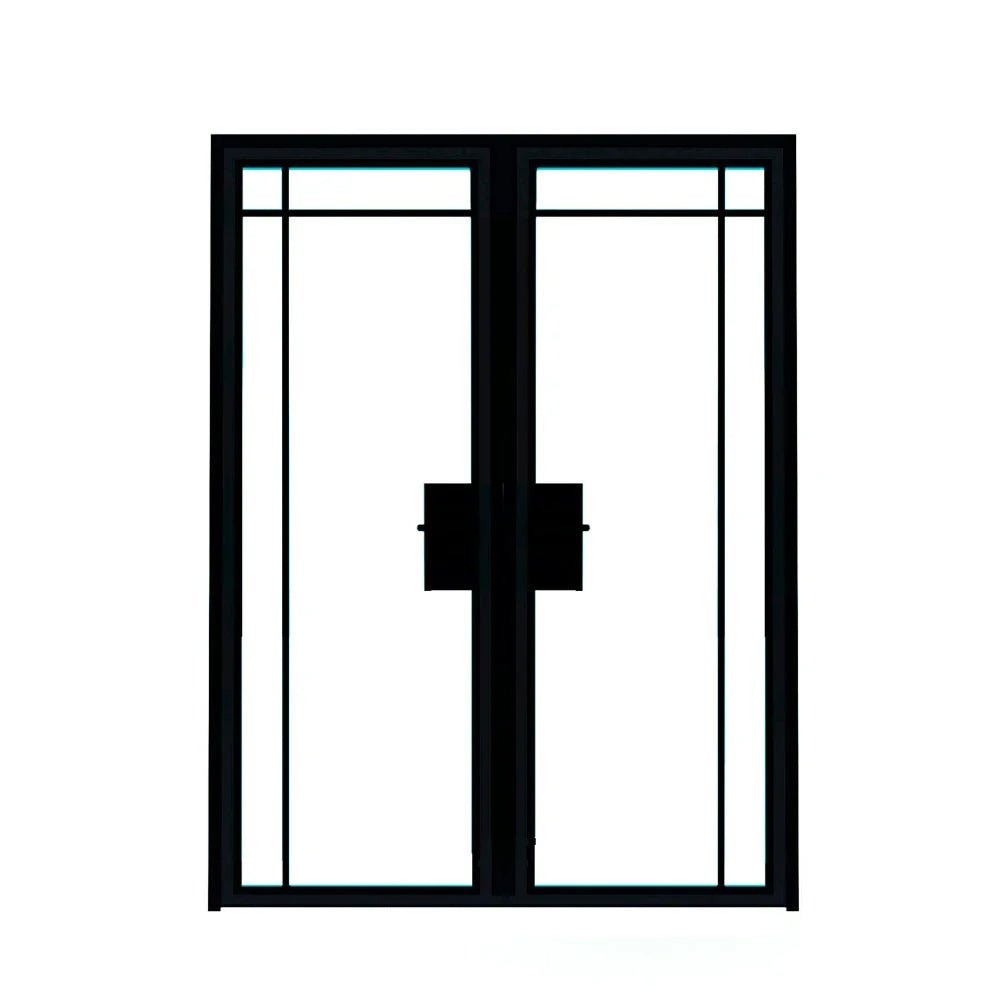 4 Lite Interior Steel Double Door – Top Outward - AlpadaDoors - Interior double swing door