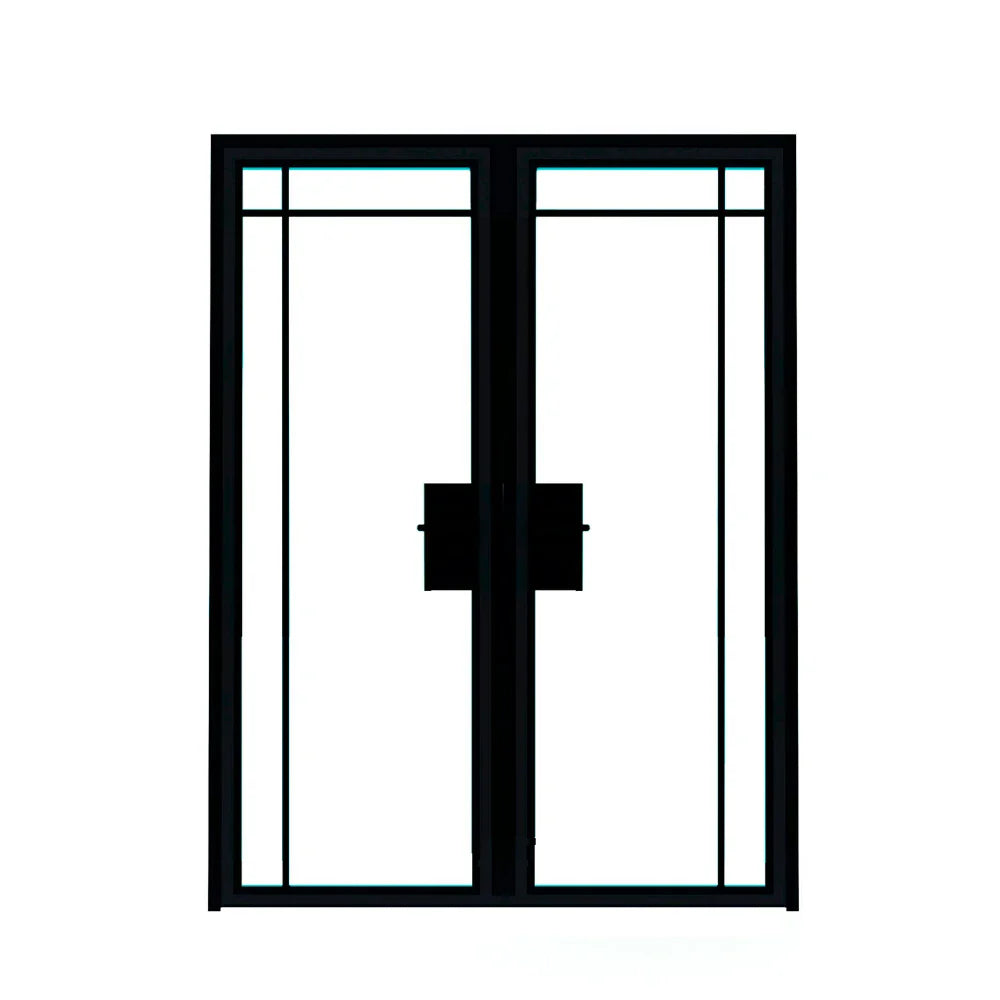4 Lite Interior Steel Double Door – Top Outward