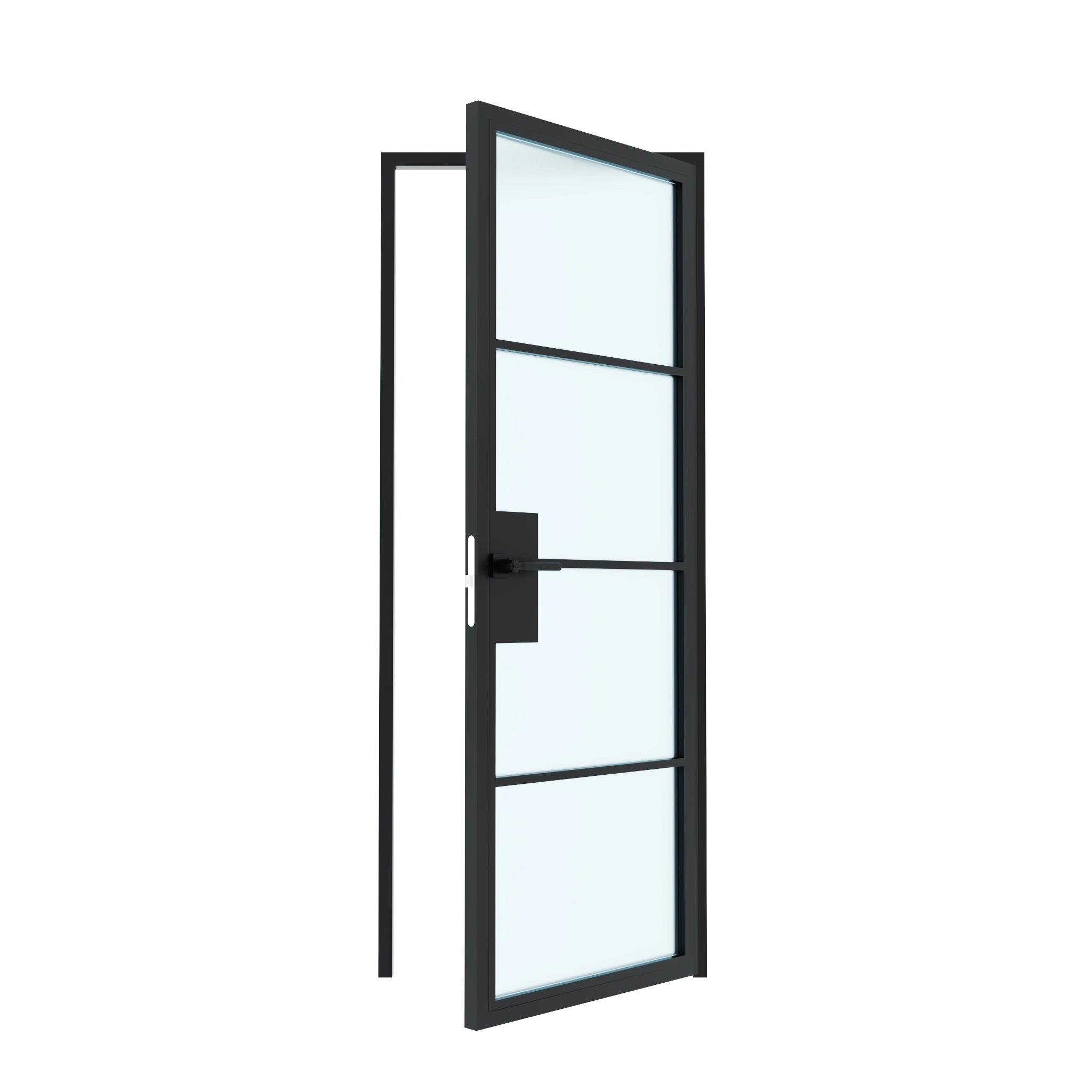 4 Lite Interior Steel French Door Frosted Glass - AlpadaDoors - Interior single swing door