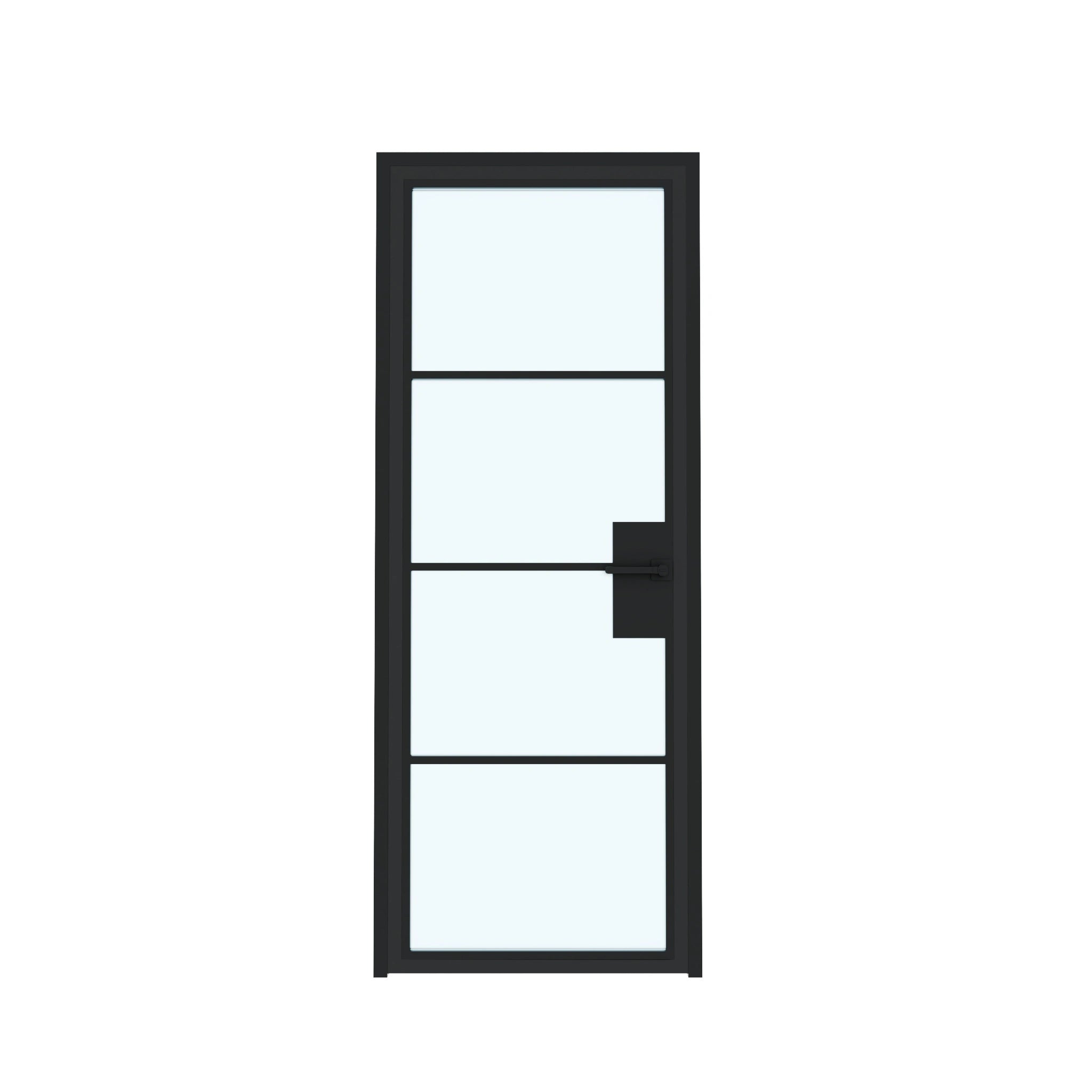 4 Lite Interior Steel French Door Frosted Glass - AlpadaDoors - Interior single swing door
