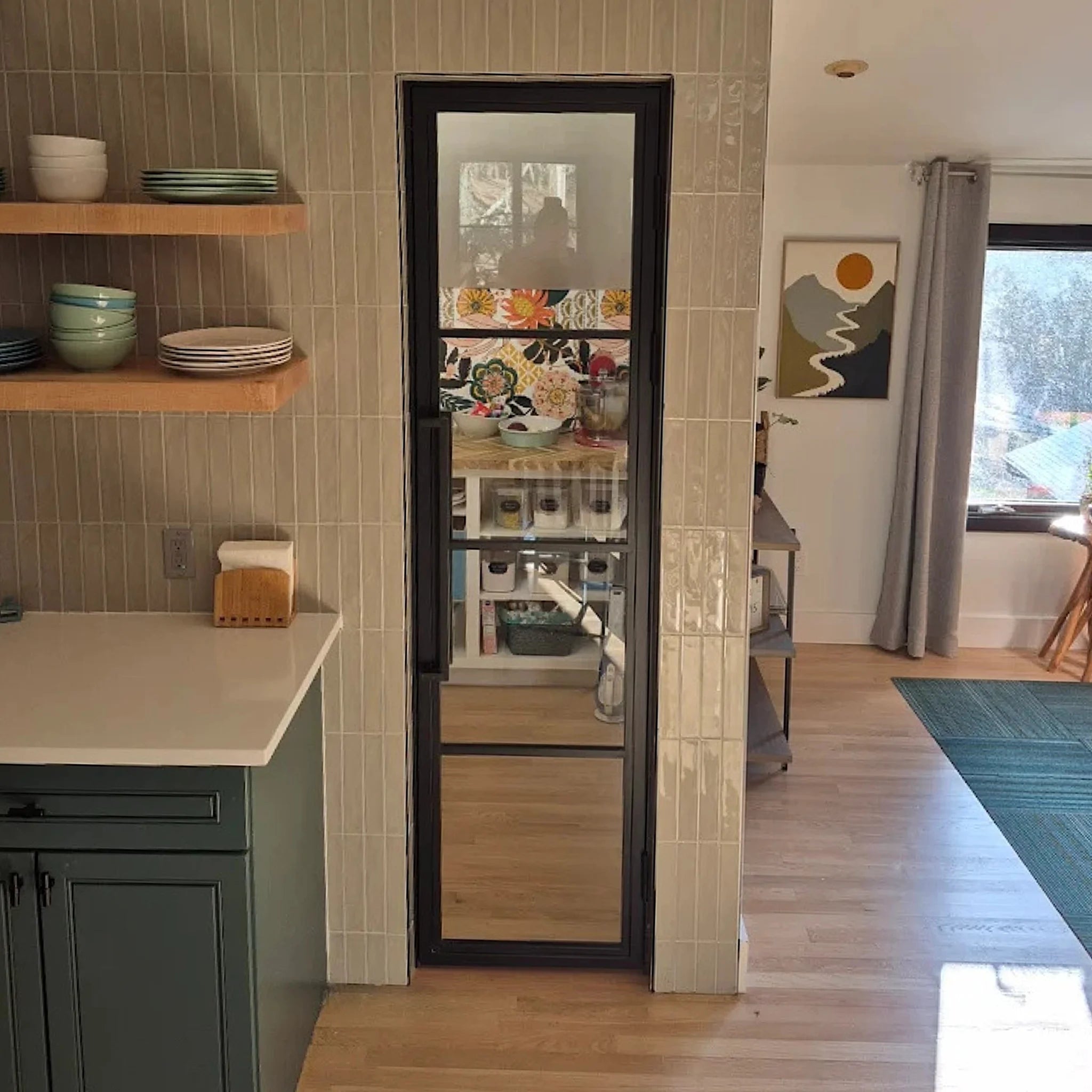 4 Lite Interior Steel French Door Frosted Glass Modern Line - Alpada Doors