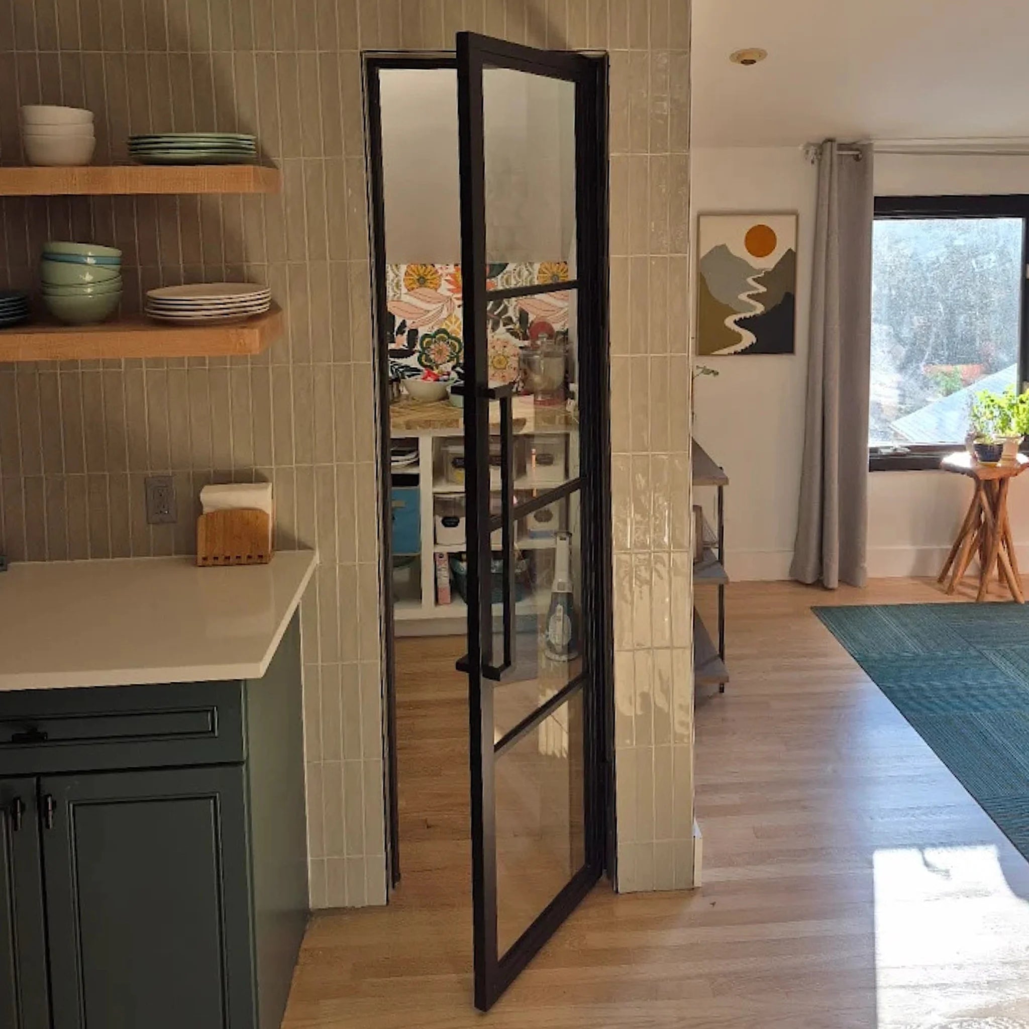 4 Lite Interior Steel French Door Frosted Glass Modern Line - Alpada Doors
