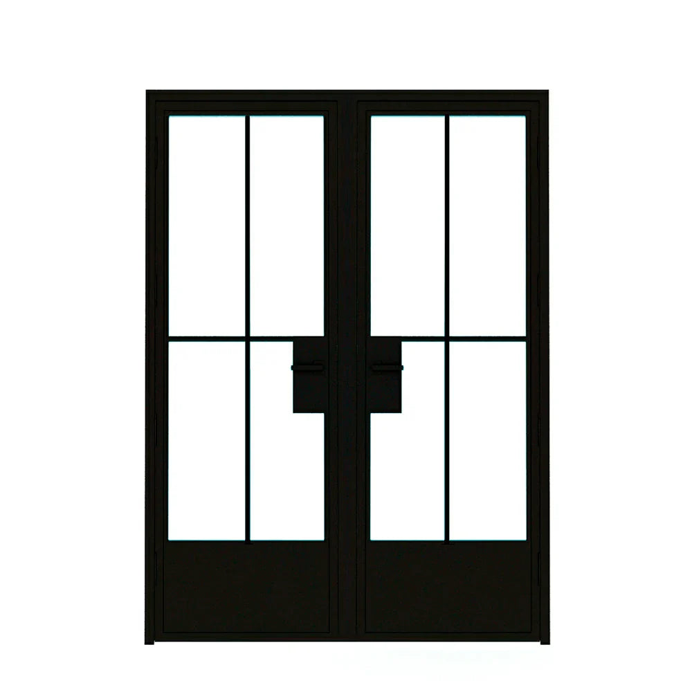 4 Lite Interior Steel French Double Door