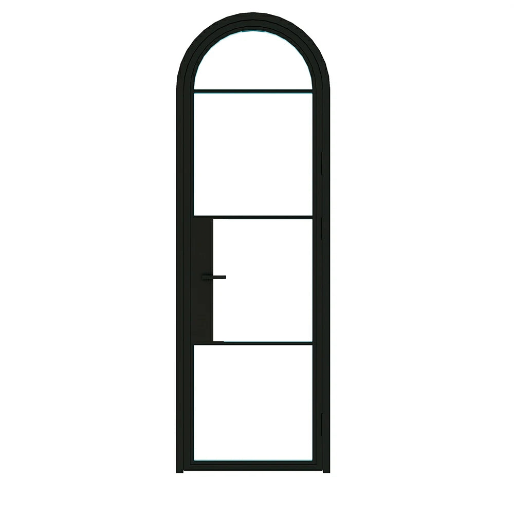 4 Lite Interior Steel Round Top French Door