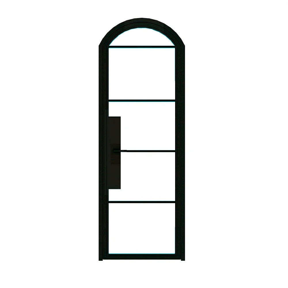 5 Lite Interior Steel Arched Top French Door