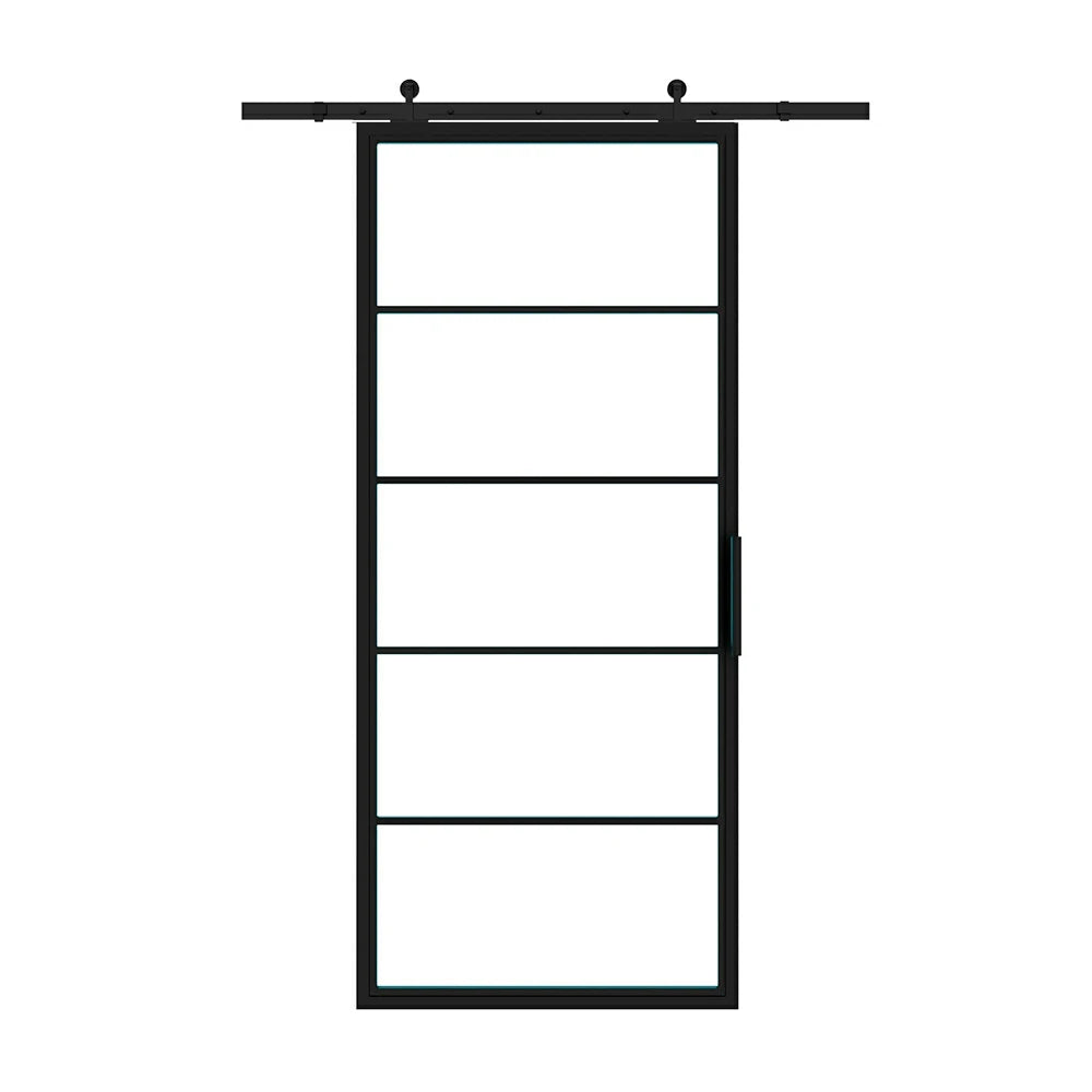 5 Lite Interior Steel Barn Door
