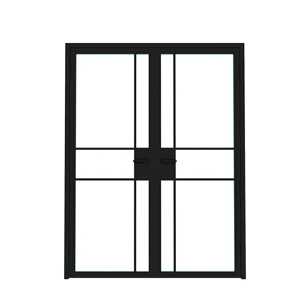 5 Lite Interior Steel Double Door
