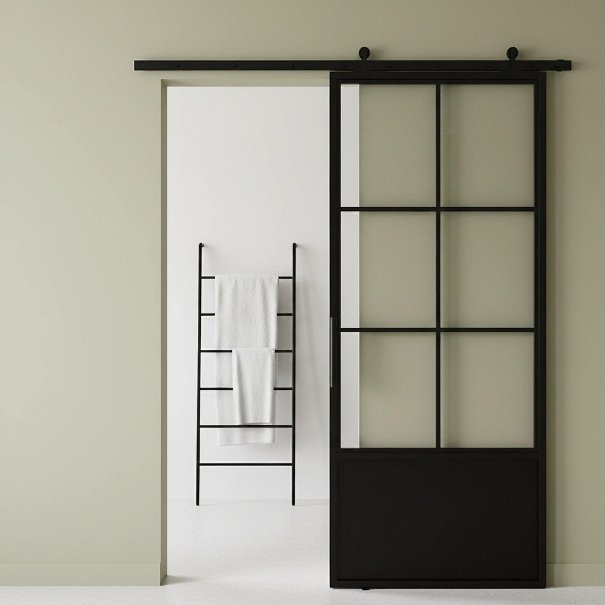 6 Lite Interior French Barn Door Steel Panel Classic Grid - Alpada Doors