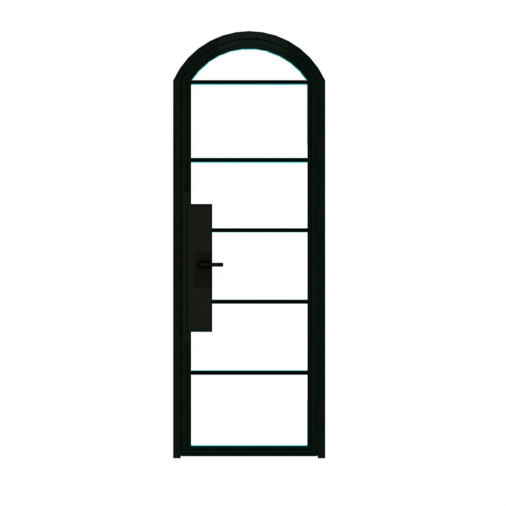6 Lite Interior Steel Arched Top French Door