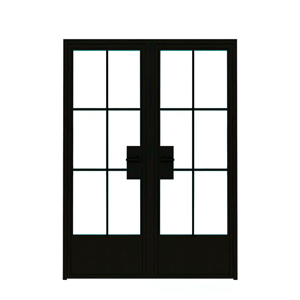 6 Lite Interior Steel French Double Door