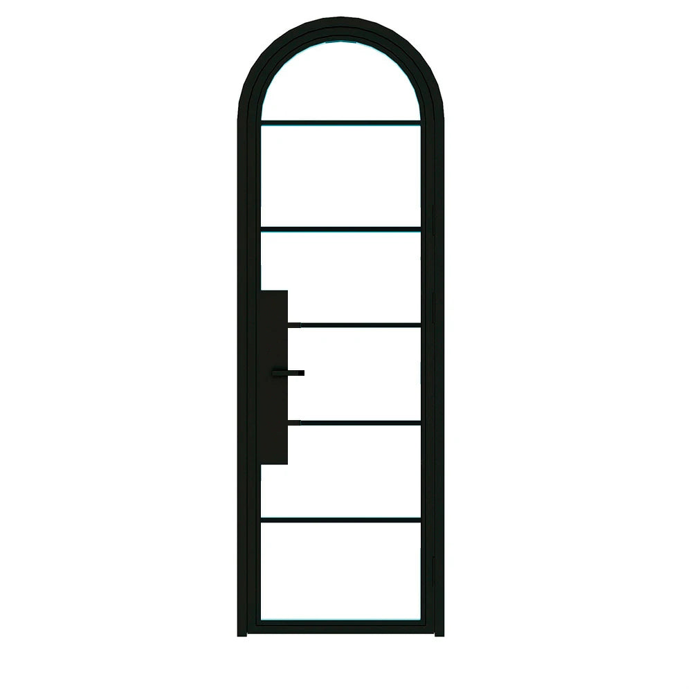 6 Lite Interior Steel Round Top French Door