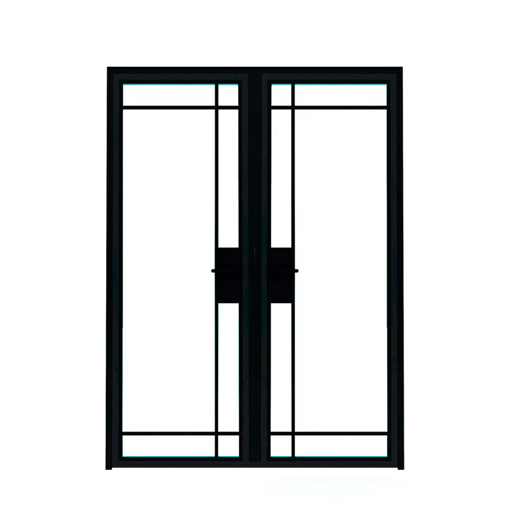 7 Lite Interior Steel Double Door Inward - Alpada Doors