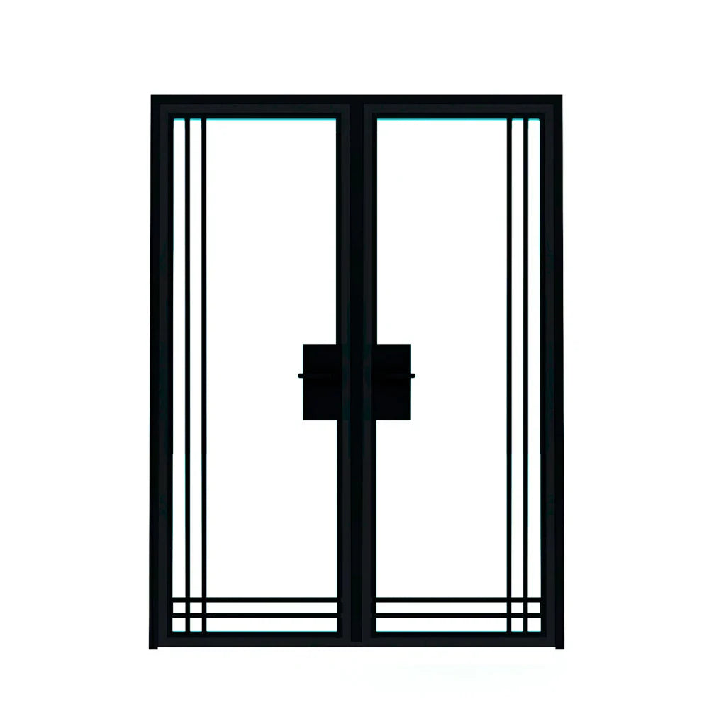 9 Lite Interior Steel Double Door – Bottom Outward