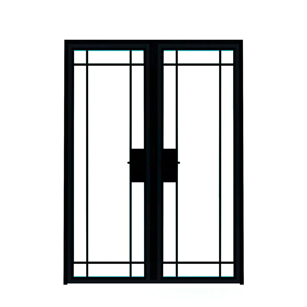 9 Lite Interior Steel Double Door