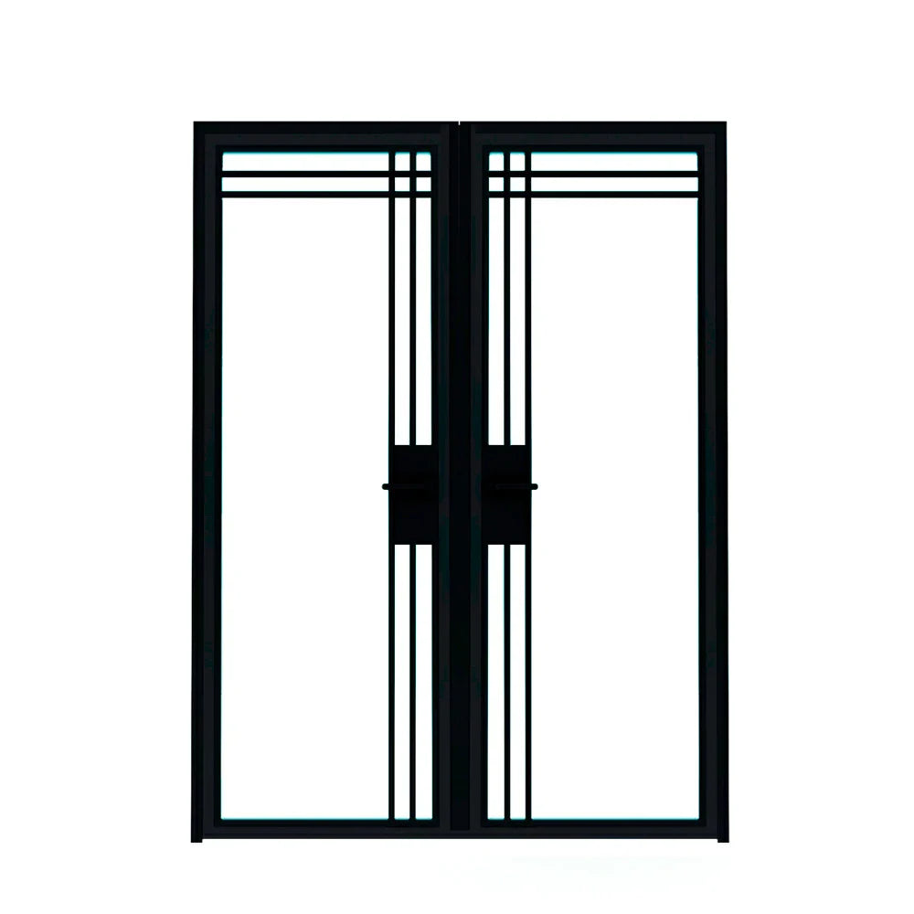 9 Lite Interior Steel Double Door – Top Inward