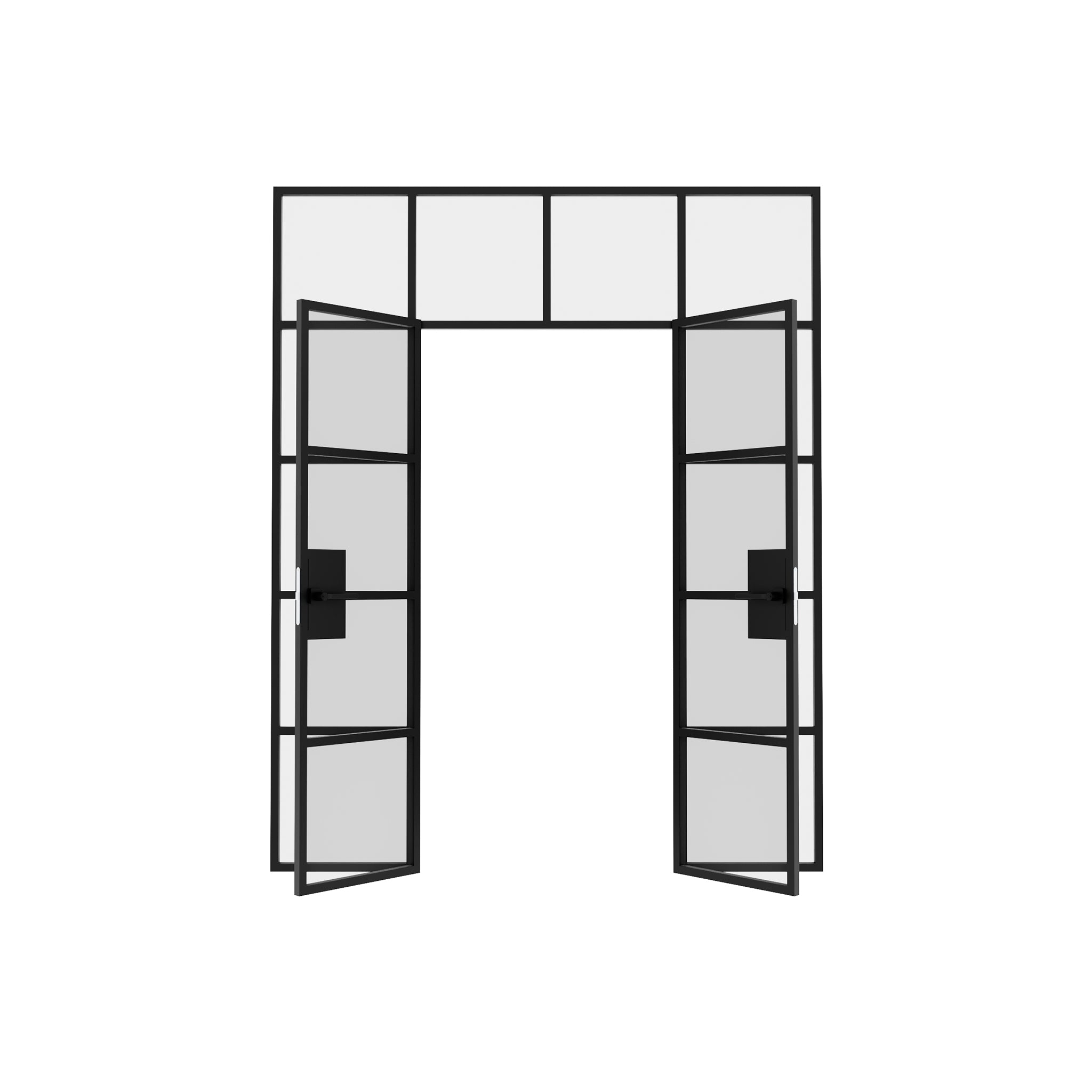 Double Swing Steel & Glass Doors Partition