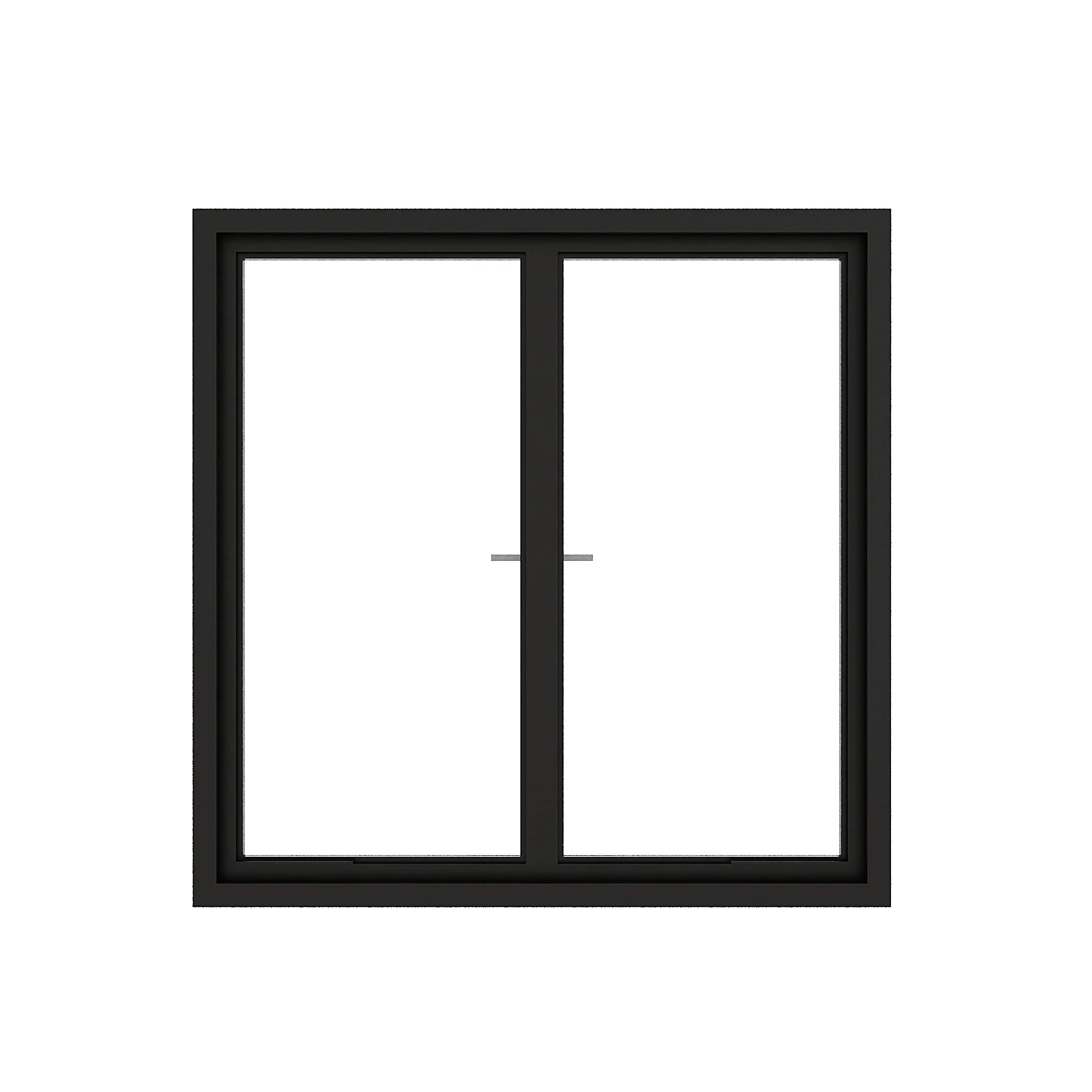 Full Lite Double Casement Window - black steel frame closed - Alpada Doors