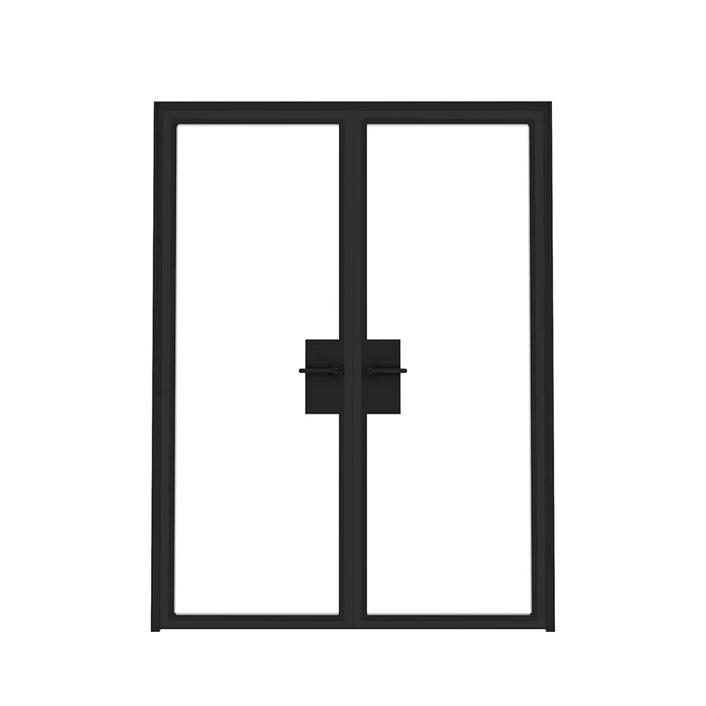 Full Lite Interior Steel Double Door - AlpadaDoors - Interior double swing door