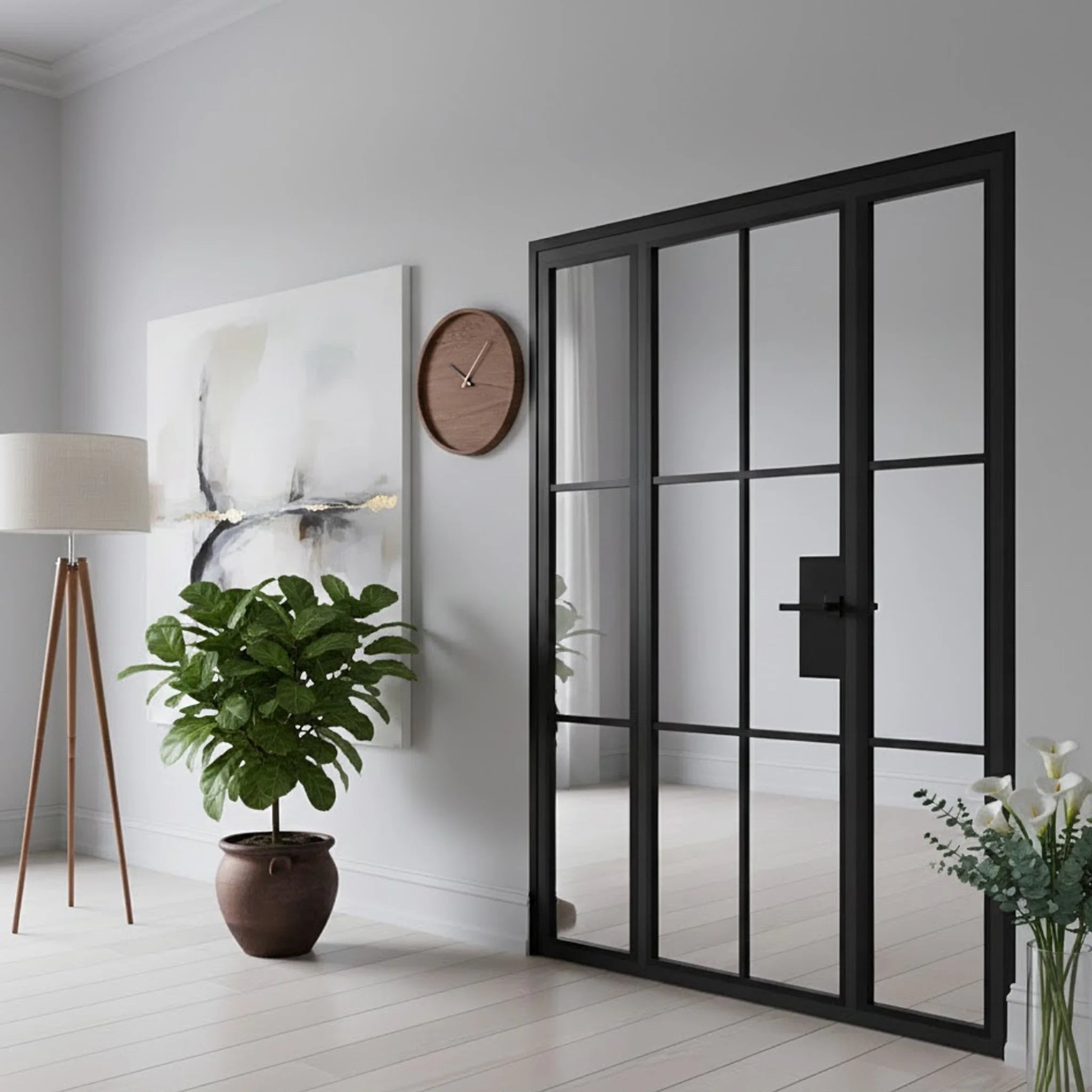 Interior Steel Glass Door Sidelites Classic Grid - Alpada Doors